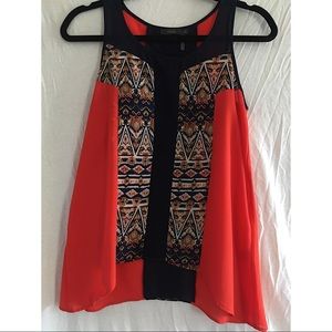 THML Orange/Navy Blouse